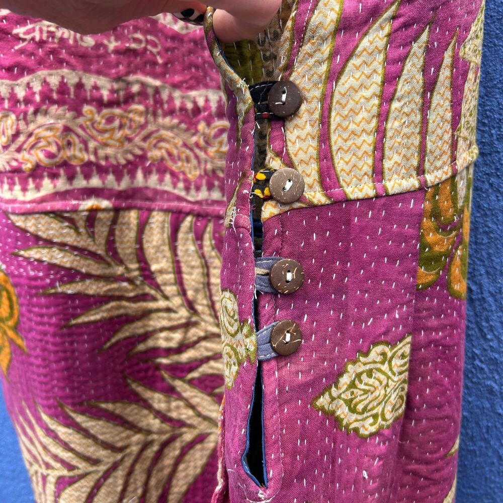 earthbound recycled kantha quilt overalls - Picture 5 of 8